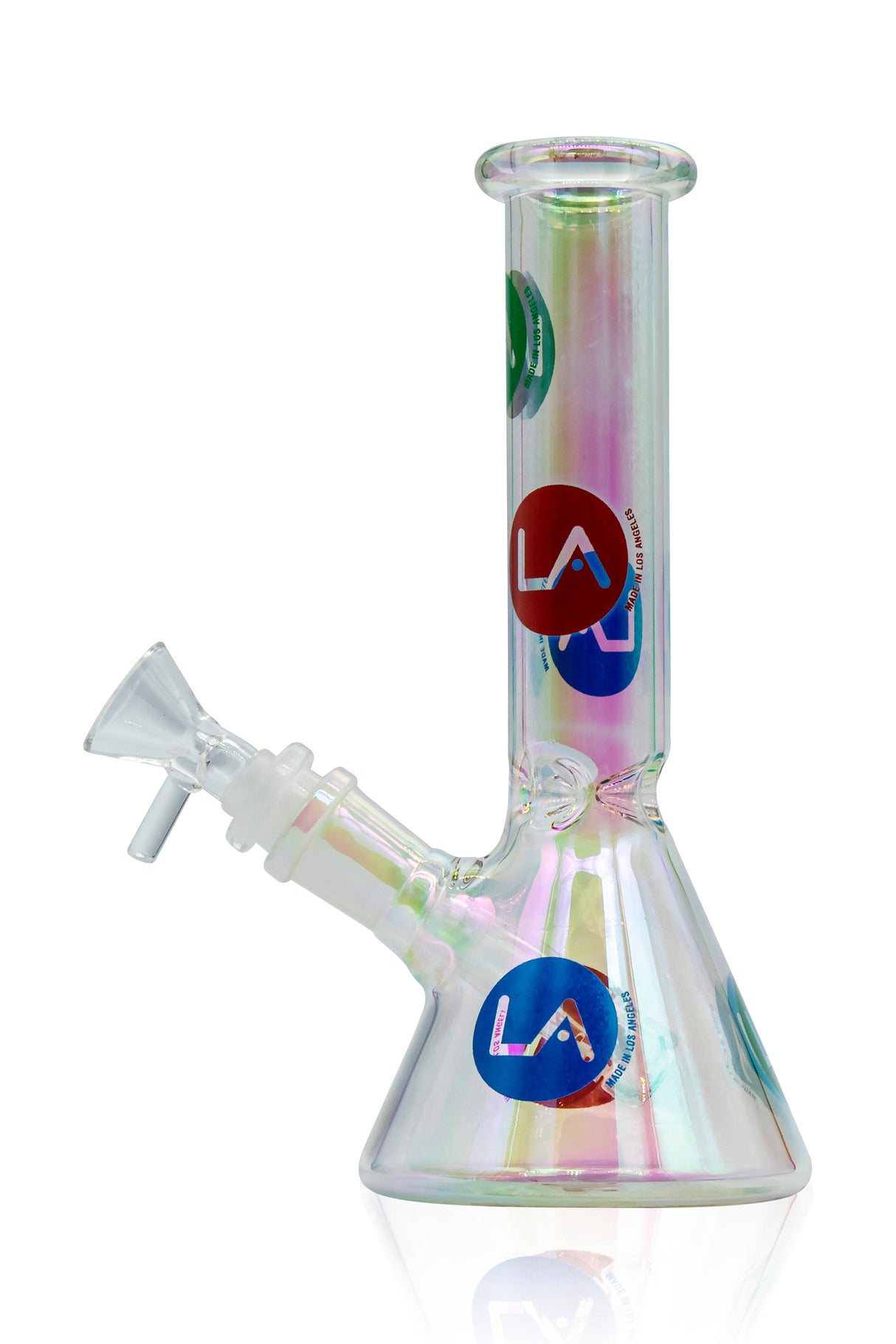 LA Pipes Disco Beaker Bong in Champagne Glass Design with Borosilicate Glass, Front View
