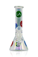 LA Pipes Disco Beaker Bong in Champagne Glass Design with Borosilicate Glass, Front View