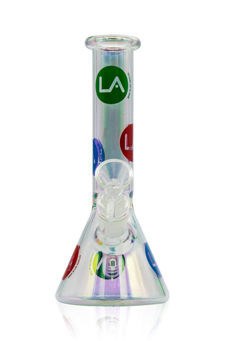 LA Pipes Champagne Glass Disco Beaker Bong, 8" with 38mm Diameter, Front View