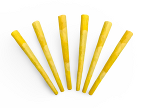 CaliGreenGold Champagne Rose Petal King Cones, 6-Pack, Organic, Top View on White