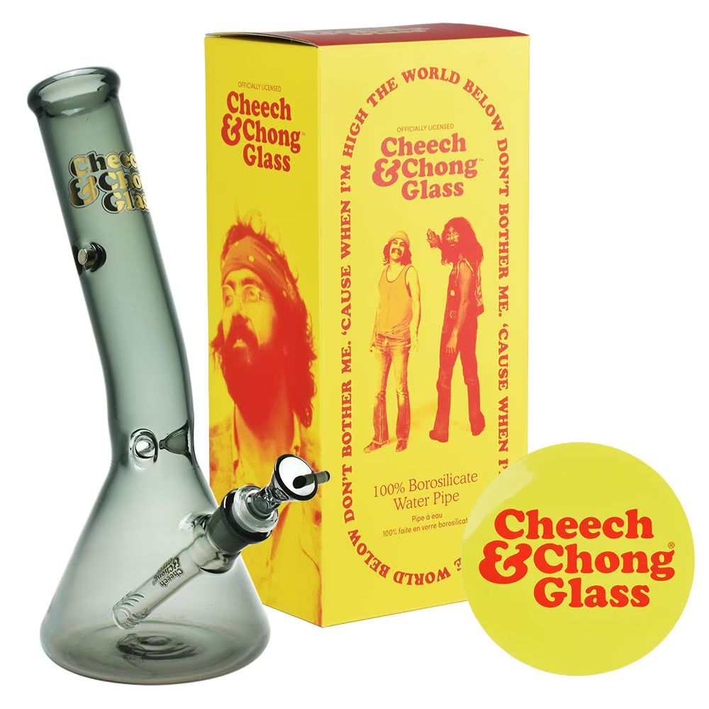 Cheech & Chong Glass Basketball Jones Chillax Beaker Water Pipe | Smoke | 12" | 14mm F | Licensed Gift Box Included