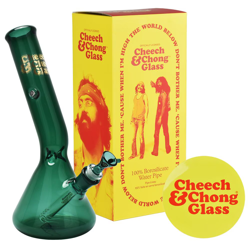 Cheech & Chong Glass Basketball Jones Chillax Beaker Water Pipe | Teal | 12" | 14mm F | Licensed Gift Box Included