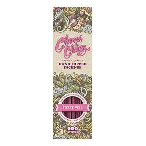 Cheech & Chong Sweet Vibe Incense Pack, 100 Sticks, Front View with Floral Design