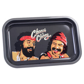 Cheech & Chong Metal Rolling Tray - 11" x 7" with Laughing Friends Design