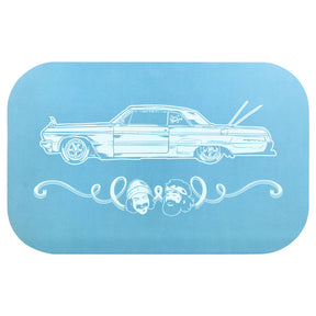 Pulsar Cheech & Chong Magnetic Rolling Tray Lid with Love Machine Design, 11x7 inches, Top View