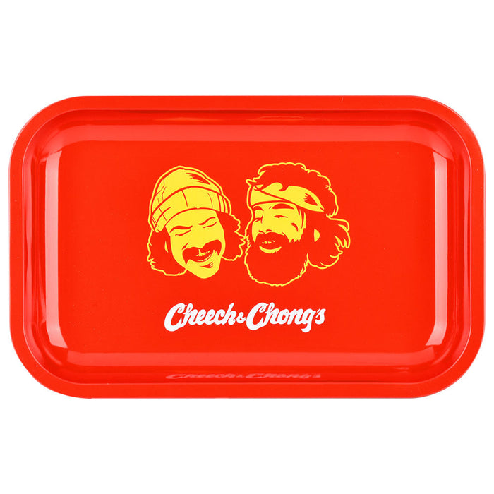 Cheech & Chong x Pulsar Metal Rolling Tray | Red Faces | 11" x 7"