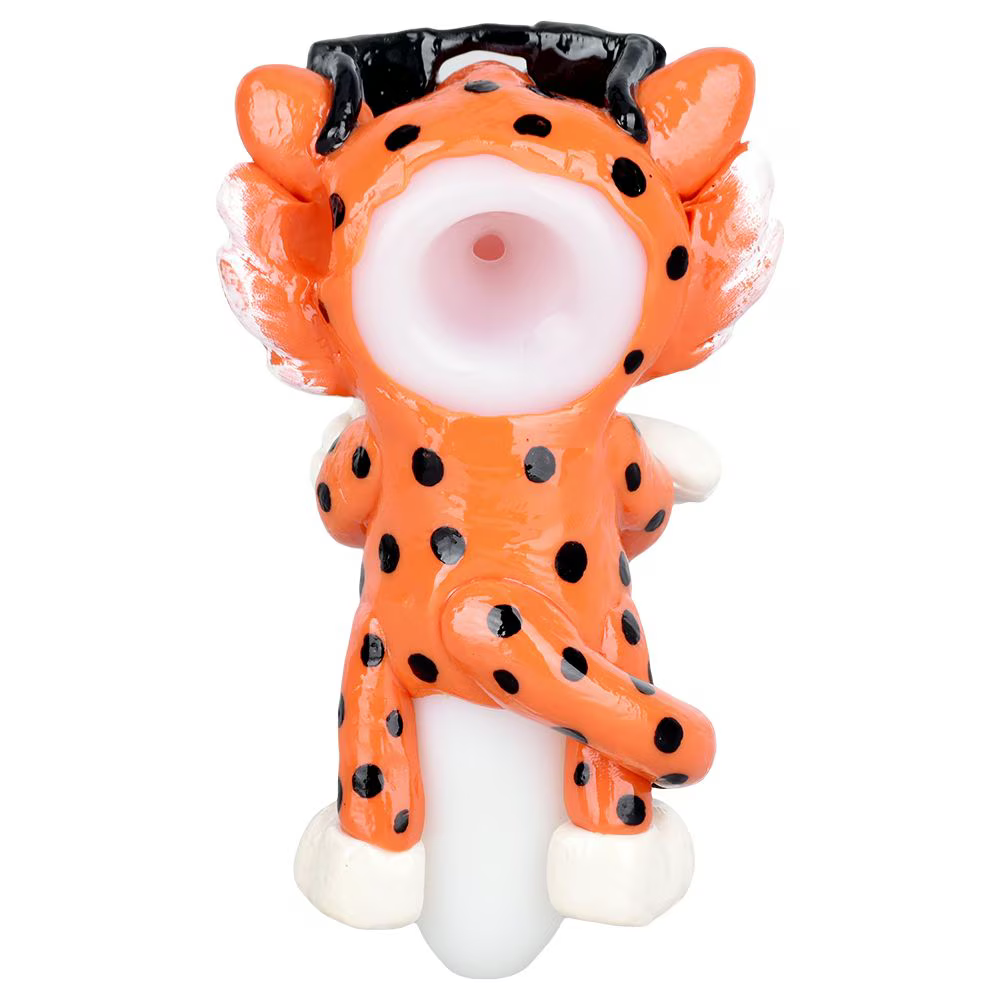 Cheezy Cheetah 3D Painted Glass Spoon Pipe | 5.5"