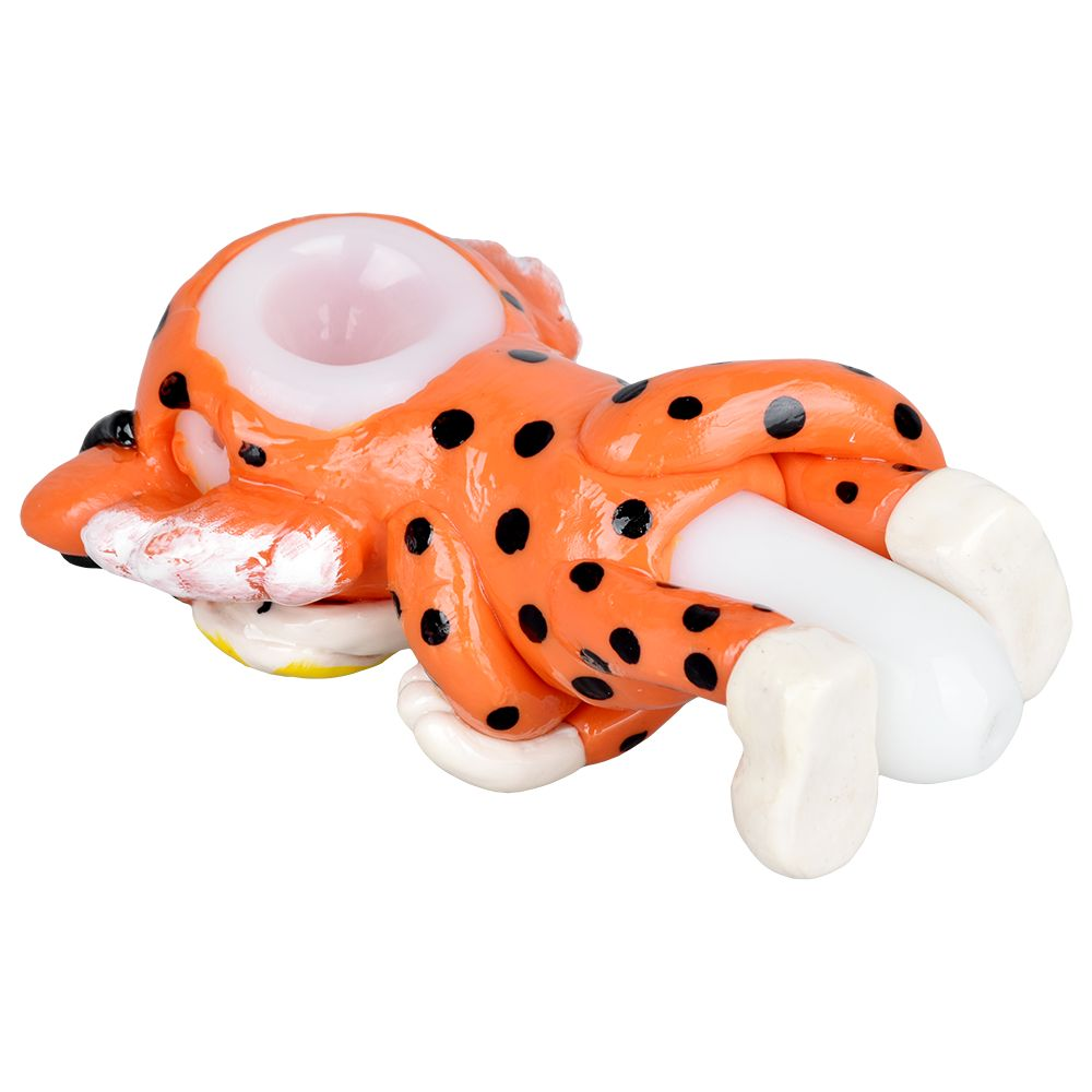 Cheezy Cheetah 3D Painted Glass Spoon Pipe | 5.5"