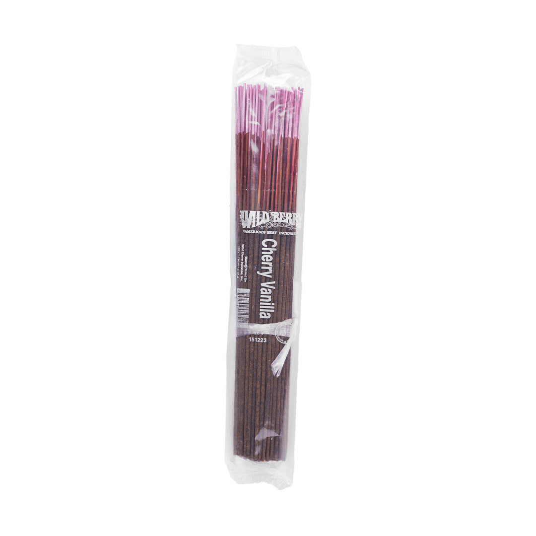 Wild Berry Incense Sticks 100 Pack - Cherry Vanilla scent, front view on white background