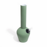 DynaVap Chill Steel Pipe in Rubberized Olive Green, 14mm Borosilicate Glass, Front View on White