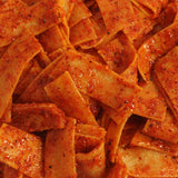 Close-up of Chilli Bomba Pineapple Belts 8oz, spicy coated candy strips