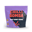 CHILLY BOMBA Chilli Bomba Spicy Gummy Worms 8oz package front view on a seamless white background