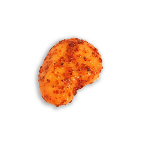 Close-up of Chilli Bomba Spicy Mango Gummy 8oz with sugar crystals