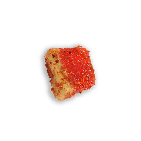 Chilli Bomba Watermelon Slices 8oz pack, tangy and sweet candy top view on white background