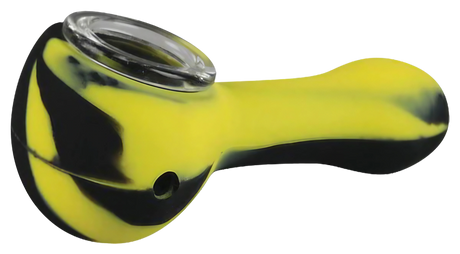 Classic Silicone Spoon Hand Pipe with Borosilicate Glass Bowl in Assorted Colors, Portable Design