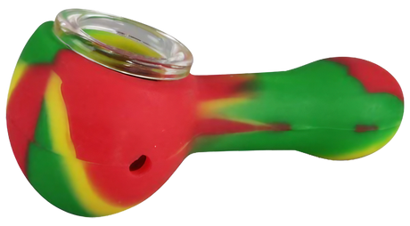 Colorful Classic Silicone Hand Pipe with Borosilicate Glass Bowl, Portable and Durable Design