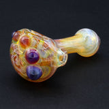 Clayball Glass "Amber Flame Nebula" Heady Spoon Pipe, USA Made Borosilicate