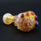 Clayball Glass "Amber Flame Nebula" Heady Spoon Pipe, USA Borosilicate Glass