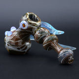 Clayball Glass "Aurora Nebula" Heady Hammer Bubbler, USA-Made Borosilicate, Side View
