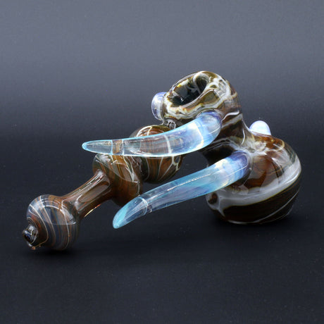 Clayball Glass "Aurora Nebula" Heady Hammer Bubbler, USA made, for dry herbs, side view