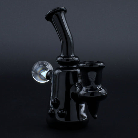 Clayball Glass "Black Jack" Heady Sherlock Dab Set with Banger Hanger, 10" height