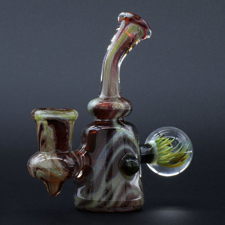 Clayball Glass "Blood Moon" Heady Sherlock Dab Rig with 14mm Joint, USA Made, Front View