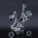 Clayball Glass "Crimson Dreams" Heady Recycler Dab-Rig Front View with In-Line Percolator