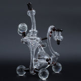 Clayball Glass "Crimson Dreams" Heady Recycler Dab-Rig with In-Line Percolator, front view