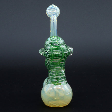 Clayball Glass "Dub-Bubb" Sherlock Double Bubbler, Unique Bubble Design, Front View