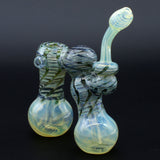Clayball Glass "Dub-Bubb" Double Bubbler, Heady Borosilicate Design, Front View on Black