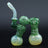 Clayball Glass "Dub-Bubb" Sherlock Double Bubbler in Emerald, Front View on Black Background