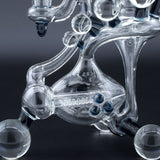 Clayball Glass "Electric Moon" Heady Recycler Dab-Rig, intricate glasswork, close-up side view