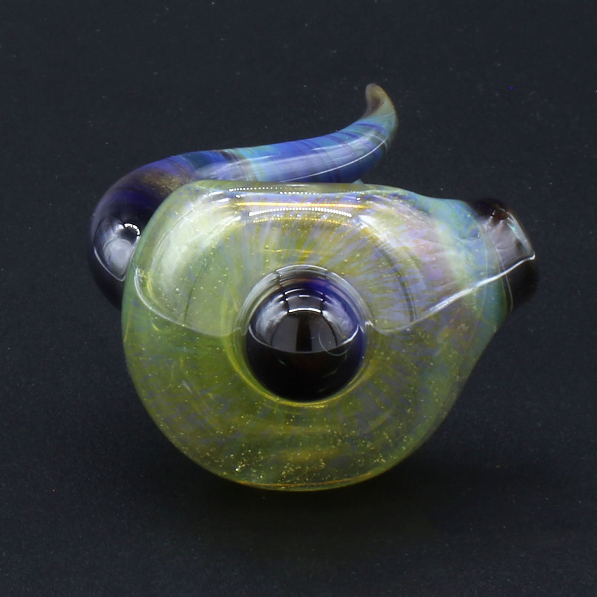 Clayball Glass "Green Horn Nebula" Heady Spoon Hand-Pipe, Borosilicate Glass, USA Made