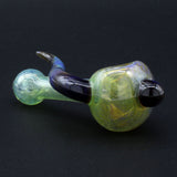 Clayball Glass "Green Horn Nebula" Heady Spoon Pipe, USA Borosilicate, Side View