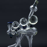 Clayball Glass "Milky Way" Heady Recycler Dab-Rig, 8" Borosilicate Glass, Side View