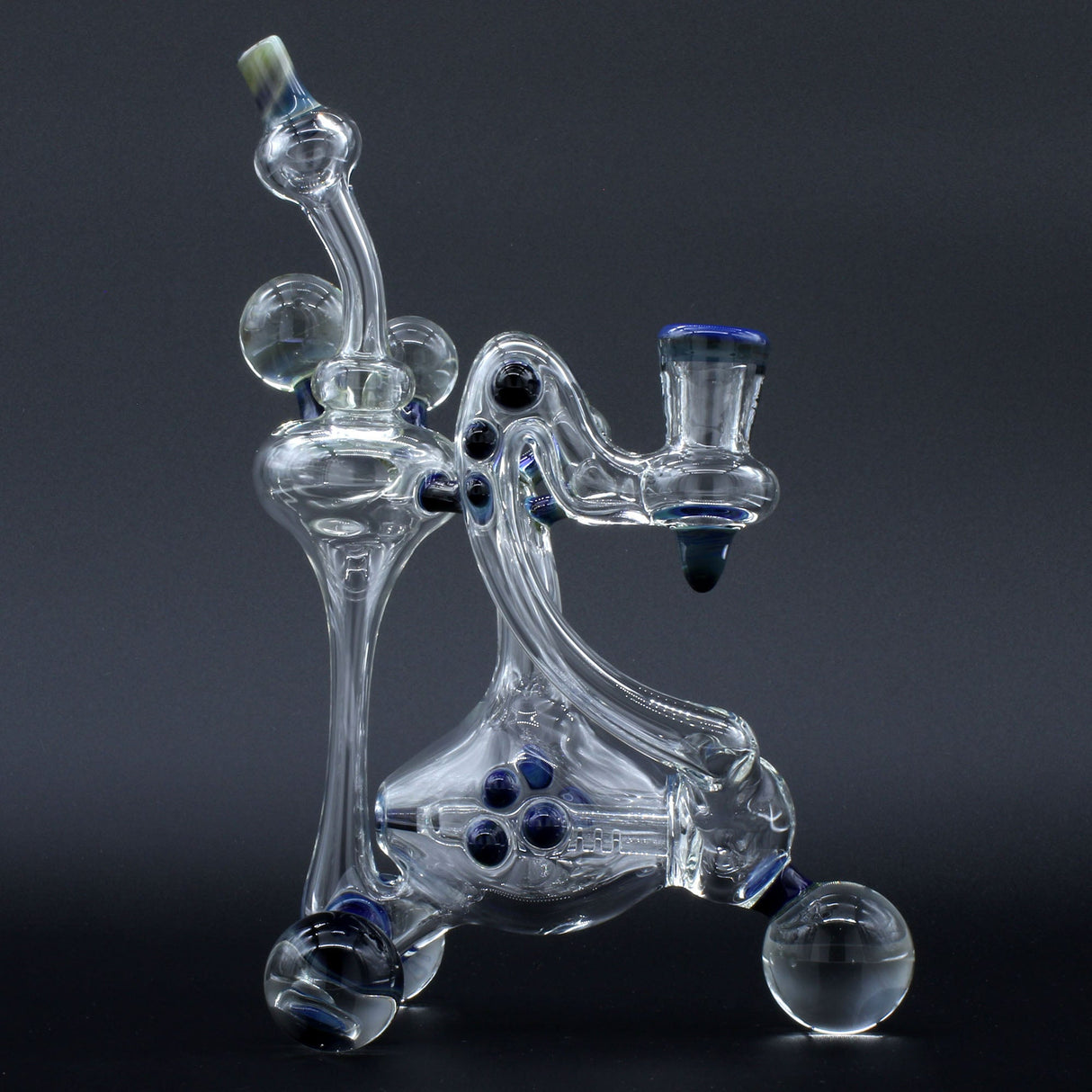 Clayball Glass "Milky Way" Heady Recycler Dab-Rig for Concentrates - Front View
