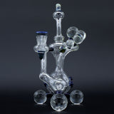 Clayball Glass "Milky Way" Heady Recycler Dab-Rig, Borosilicate Glass, Front View