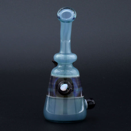 Clayball Glass "Opal Nebula" Heady Sherlock Dab Rig, 5" height, 14mm joint, USA-made, front view