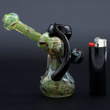Clayball Glass "Red Horn Nebula" Heady Sidecar Bubbler with Deep Bowl - Side View