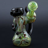 Clayball Glass "Red Horn Nebula" Heady Sidecar Bubbler for dry herbs, USA-made, 10-inch height