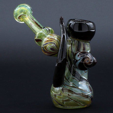 Clayball Glass "Red Horn Nebula" Heady Sidecar Bubbler, 10" Borosilicate, for Dry Herbs