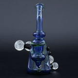Clayball Glass "Super Nova" Heady Sherlock Dab Rig, 5.5" tall, front view on black background