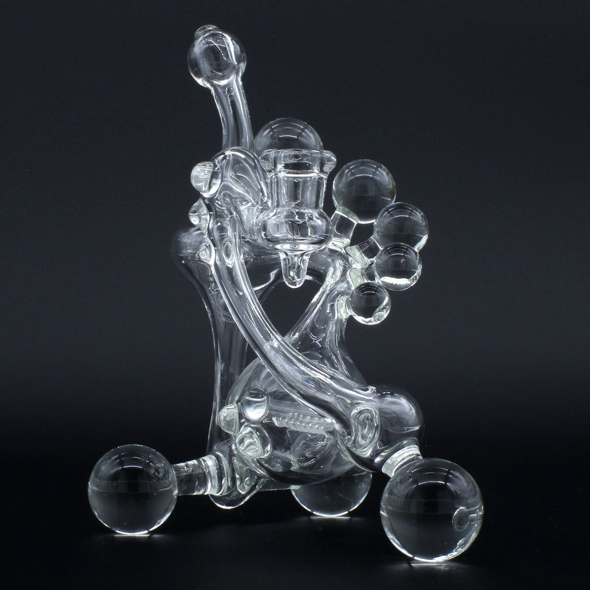 Clayball Glass "Translucent Dreams" Heady Recycler Dab-Rig, 7" height, 14mm joint, USA made