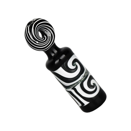 Borosilicate Glass Chillum with Clean Contrast Wig Wag Design - Top View