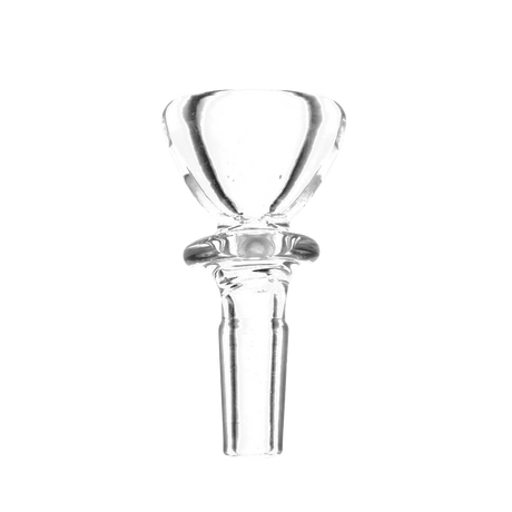Clear Borosilicate Glass 10mm Male Herb Slide for Bongs, Front View on White Background