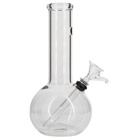 LA Pipes Clear Glass Basic Water Pipe with Bubble Design, 45 Degree Joint - Front View