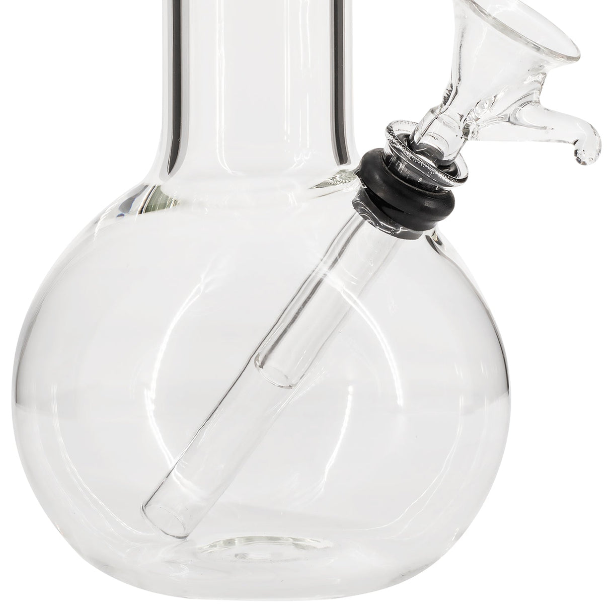 LA Pipes Clear Glass Basic Water Pipe - Bubble Design, 8" Compact Size, Side View