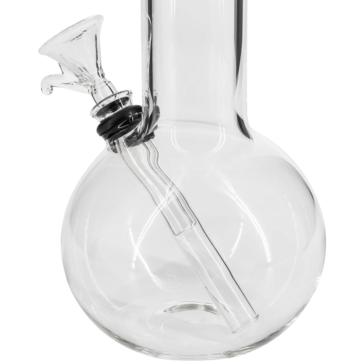 LA Pipes Clear Glass Basic Water Pipe with Bubble Design and Grommet Joint