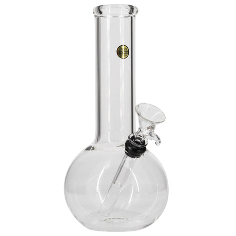 LA Pipes Clear Glass Basic Water Pipe, 8" Bubble Design, 45 Degree Grommet Joint