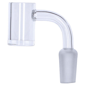 Clear Quartz Male Banger Nail 4mm thick for Dab Rigs, 90 Degree Angle, Side View